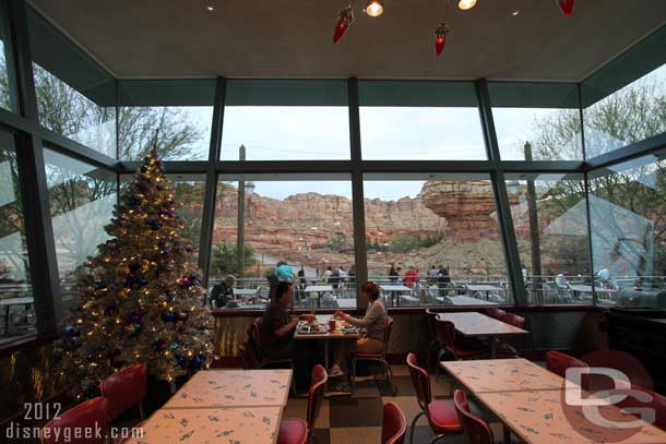 The far dining room had a tree to go along with the great view.