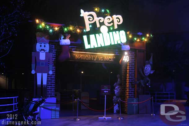 The sign at night.