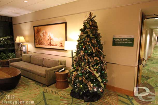 Last stop at the Disneyland Hotel the Adventure Tower and its tree.