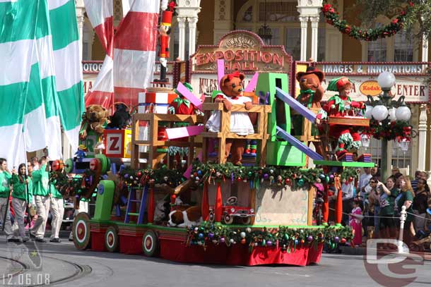 The floats passed by with no music, it was very weird to experience