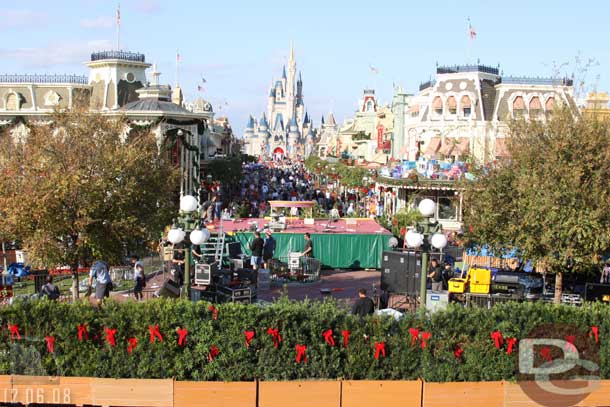 The Town Square area was being cleaned up and returned to its normal state