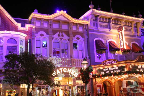 Main Street had louder music than normal, special lighting, and snow...