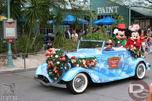 Mickey and Minnie are in the first car