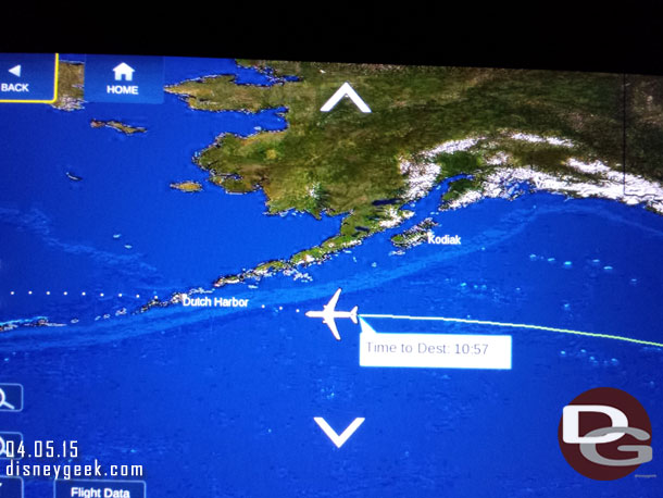 Some familiar cities for fans of the Deadliest Catch TV show...  all we saw were clouds out the window for almost the entire flight (would say at least 13.5 hours of it.. no water or land)