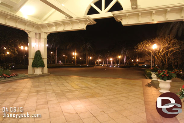 Looking down the driveway.