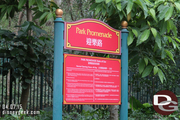 The walkway is called the Park Promenade.  Did you catch the operating hours... all day.