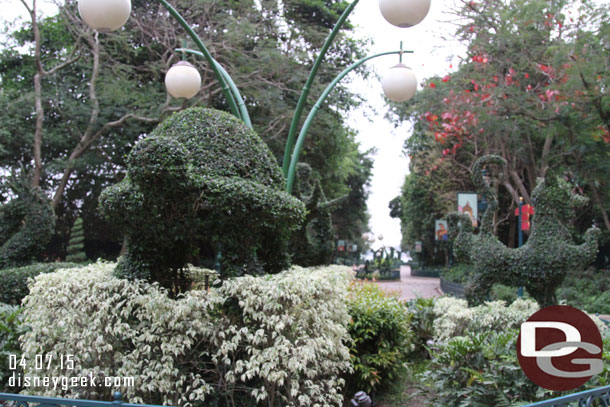 Some topiaries along the walkway.