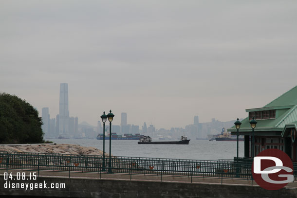 Beyond the pier you could make out the skyline this morning.