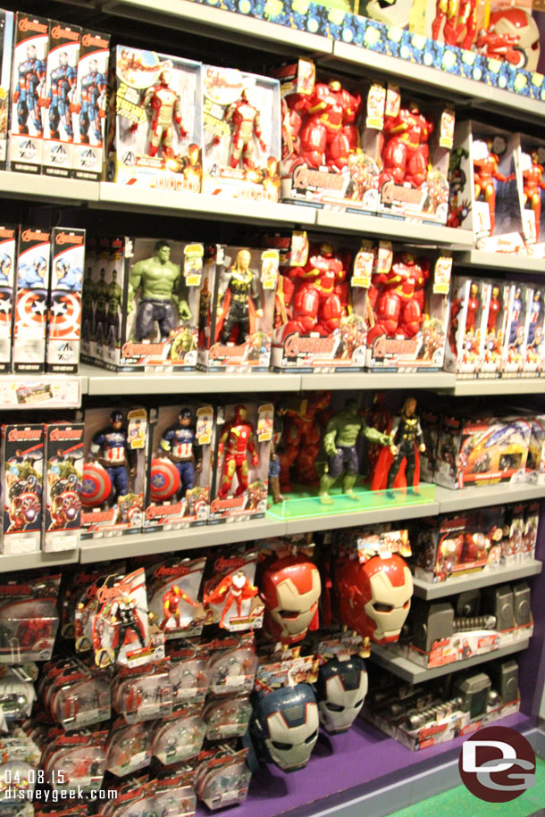 The gift shop at the exit features a lot of Marvel merchandise. 