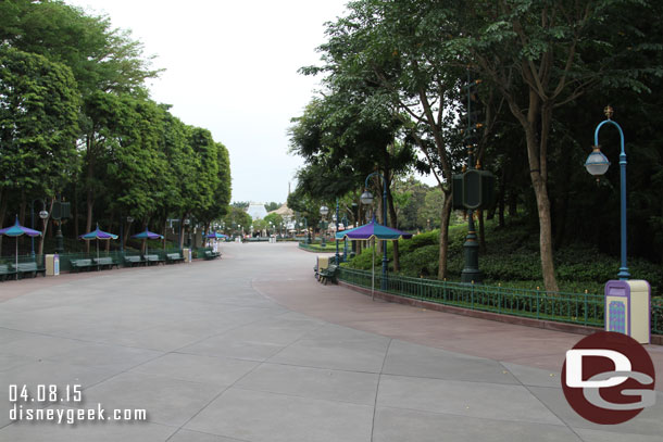 Looking down the parade route toward Main Street.