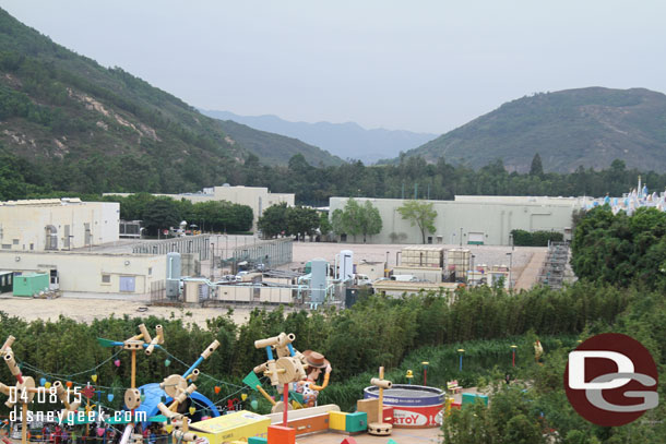 A closer look backstage.  Beyond it is the show building for Small World