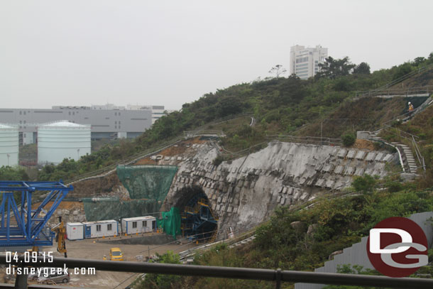 They are expanding the rail line and roads. Right through the mountain.