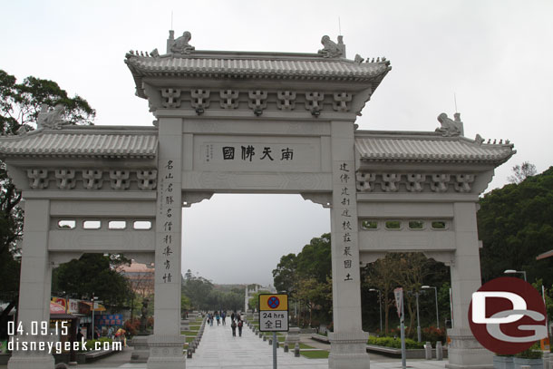 Walking toward the Po Lin Monastery.