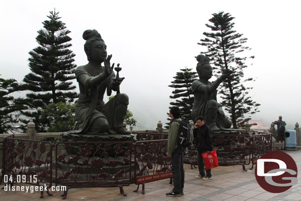 At the top there were several smaller statues around the base