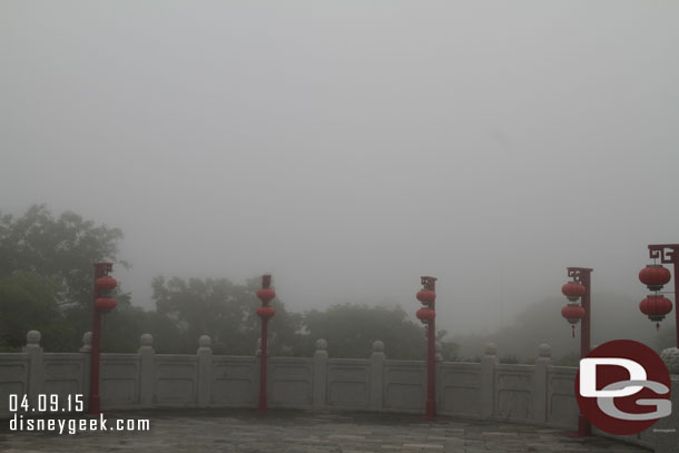 You could not even see the Buddha from the cable car stop like you could when we arrived.