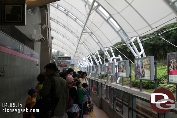 People waiting for the Disneyland Line at this point in the day.  It was around 1:20pm