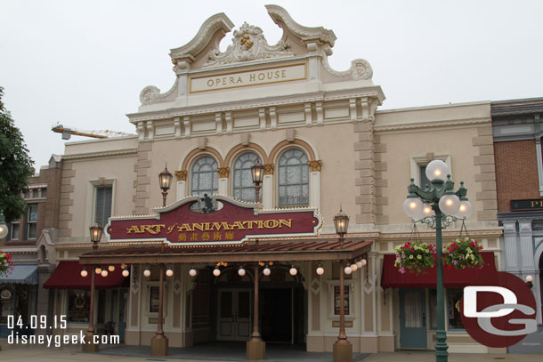 The Opera House features the Art of Animation display.  Notice Mickey in the marquee