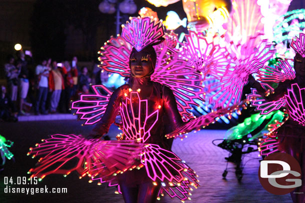 A closer look at a performer in the Little Mermaid group