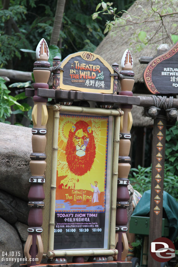 The Festival of the Lion King sign in Adventureland