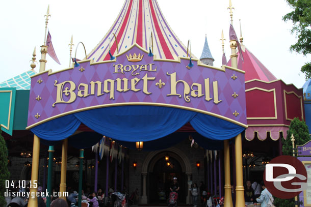 This afternoon heading to lunch at the Royal Banquet Hall in Fantasyland