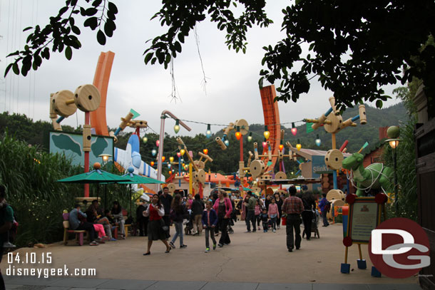 In this section I take a more in depth look at some of the details of Toy Story Land.  Here we are approaching from Mystic Point.