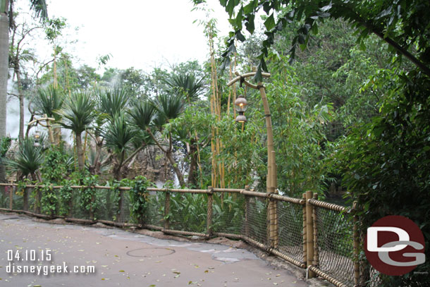 An overlook to the Jungle River Cruise