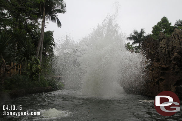 Oh no.. a geyser erupts and we have to change course.