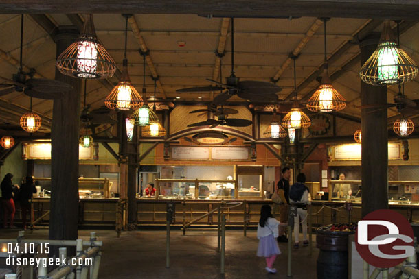 Stepping inside to the food court.