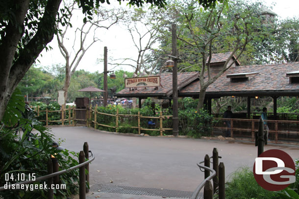 The Jungle River Cruise is at the heart of Adventureland in Hong Kong Disneyland.  The cruise takes place on a river that circles the tree house.