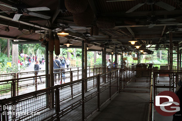 Looking back to the entrance.  To the left is the main Adventureland walkway.