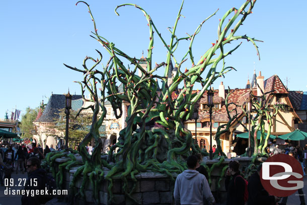 As you enter Fantasyland a large photo spot for Maleficent has been set up.