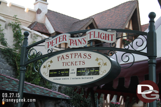 Peter Pan has FastPass here.