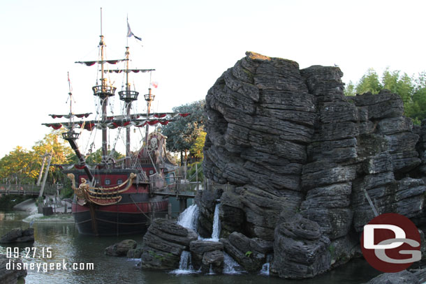 Skull Rock and a pirate ship are on Adventure Isle which is at the heart of Adventureland.