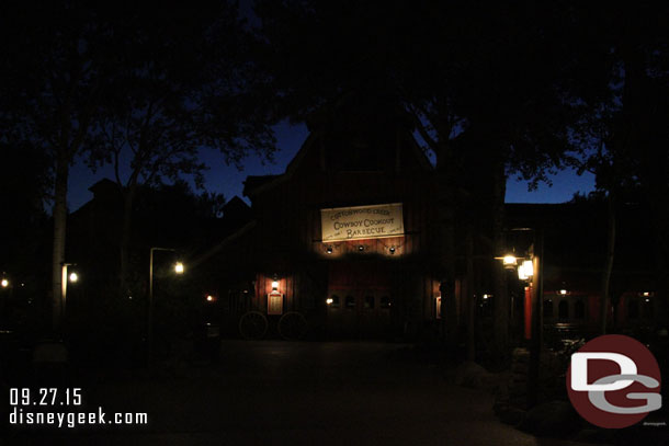 The Cowbo Cookout area was a ghost town.  It had closed hours ago.