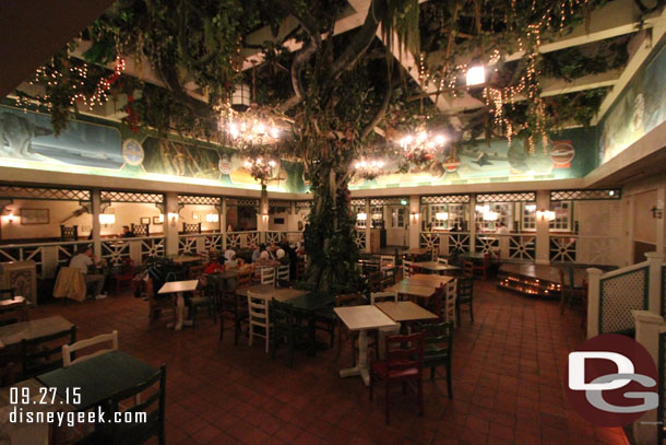 The indoor dining area.