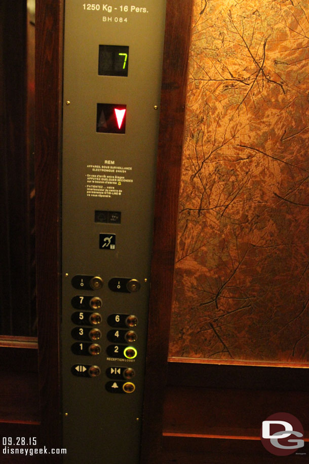 Inside the elevator
