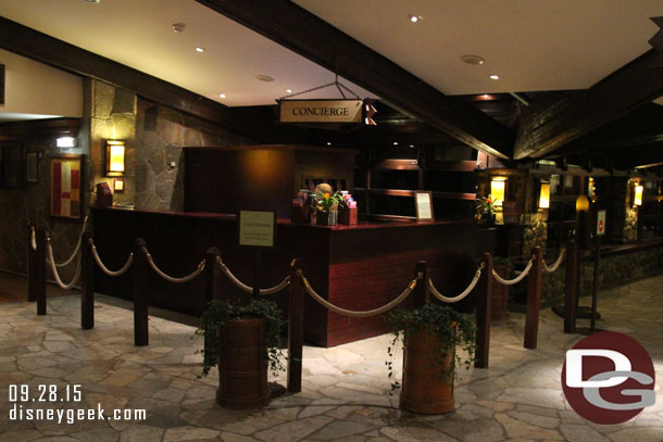 The concierge desk.  All quiet at this hour.