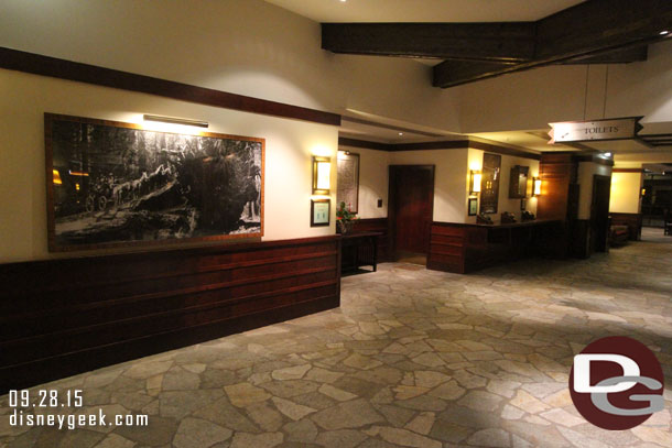 Looking back are the restrooms (the kids area is just off camera to the right in the back and directly to right is the concierge area)