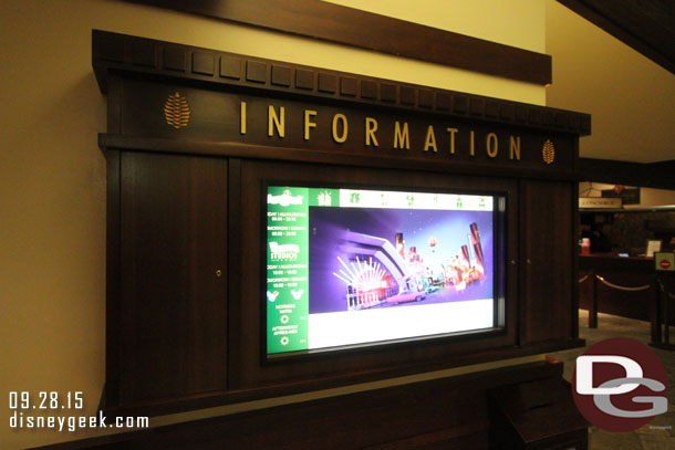 An information screen