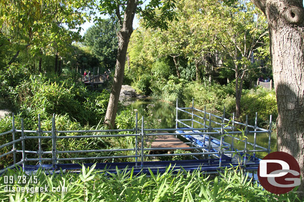 Some scaffolding going out to a platform in the water.  I saw posted somewhere they had the characters from Up! out there originally I think.