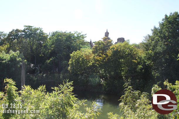 The view from the bridge.  In the distance Indiana Jones