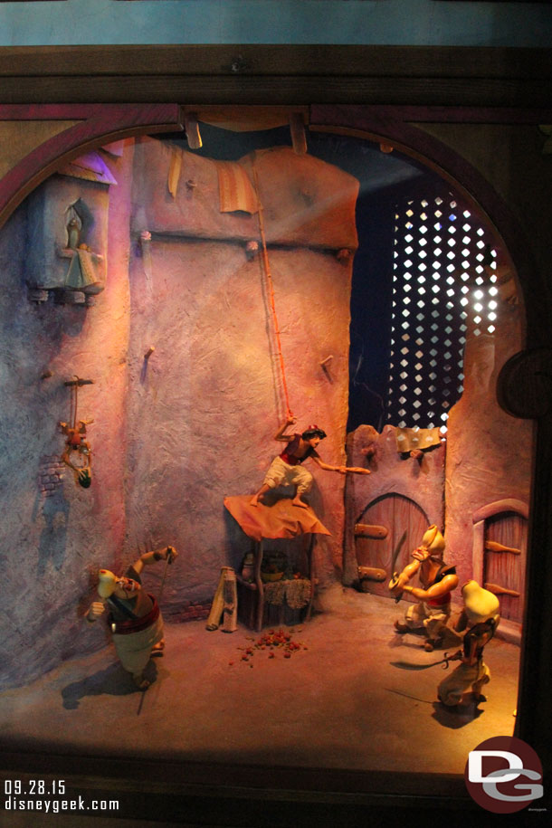 Inside are a series of dioramas depicting the story.