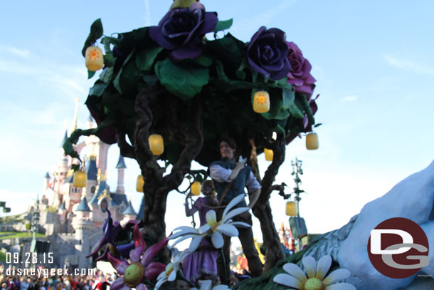 Tangled on the back of the float.