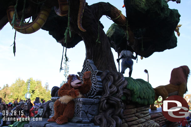 King Louie on the back of the float.