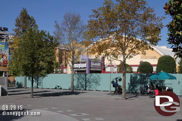 Walls up around the courtyard