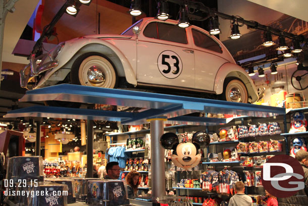 Herbie on a lift in one of the shops.