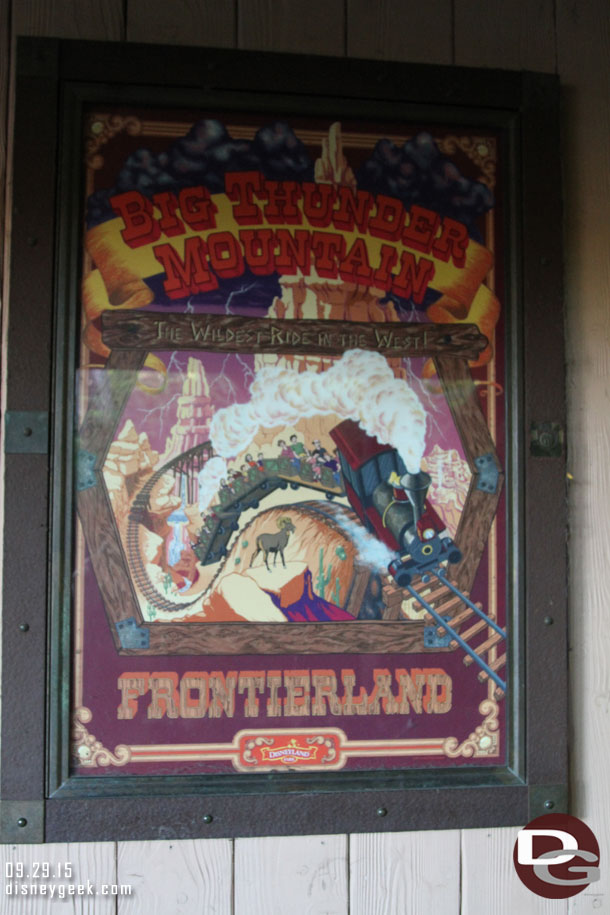 Some attraction posters along the walkway from Main Street USA to Frontierland.