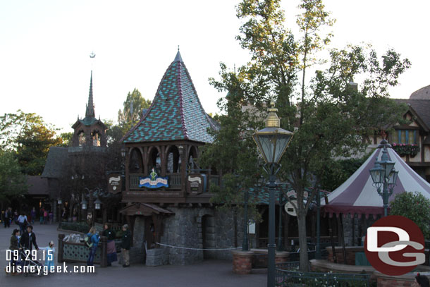 Peter Pan sits near the back of Fantasyland.