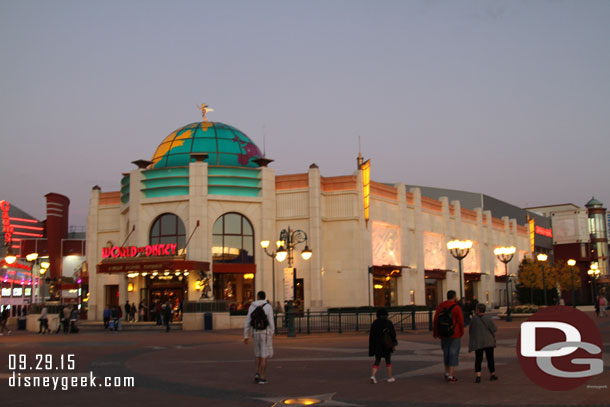 Heading toward the Disney Village.  That is the World of Disney straight ahead.