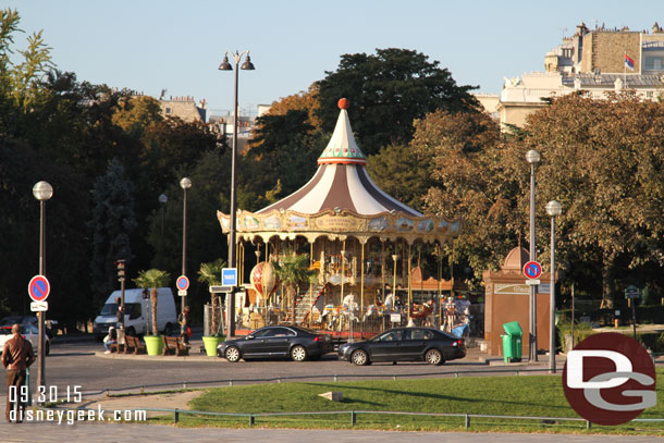 A small carousel.  did not walk over to it.